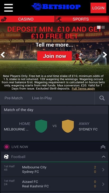 Betshop Home page