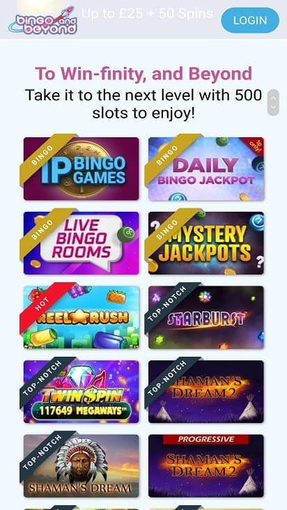 Bingo and Beyond games page