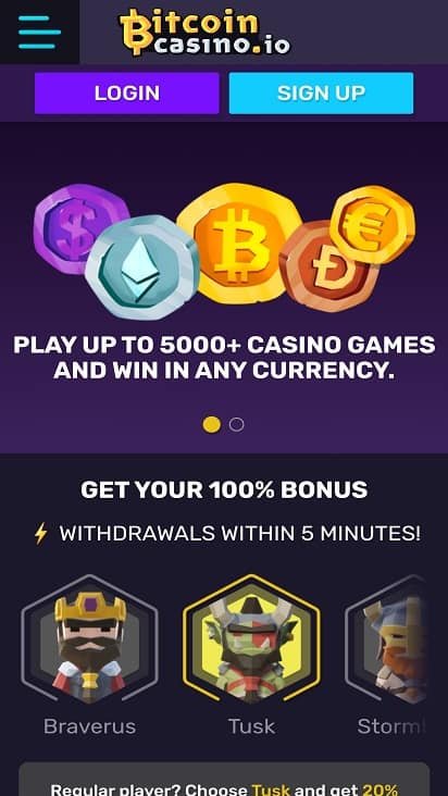 Bitcoin casino games page