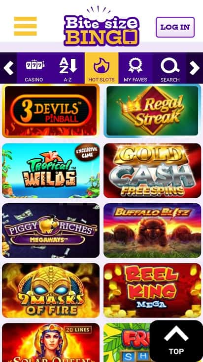 Bite size bingo games page