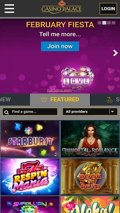 Casino palace home page