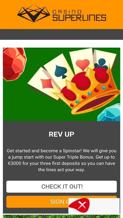 Casino superlines promotions page