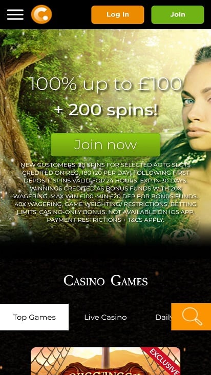 Casino.com home page