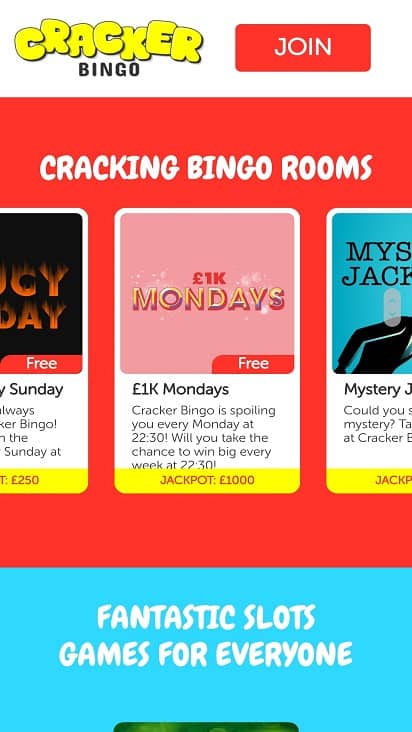 Cracker bingo games page