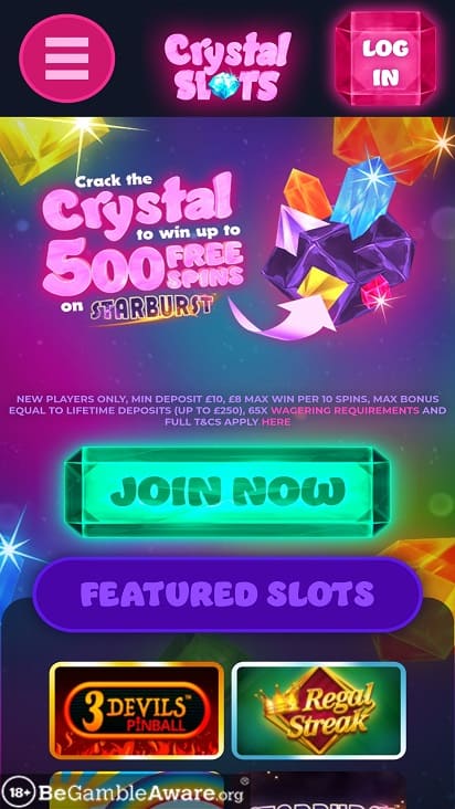 Crystal slots home page