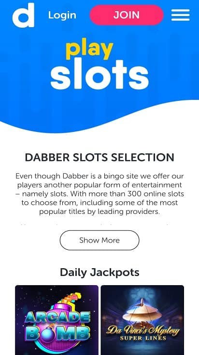 Dabber bingo Games page