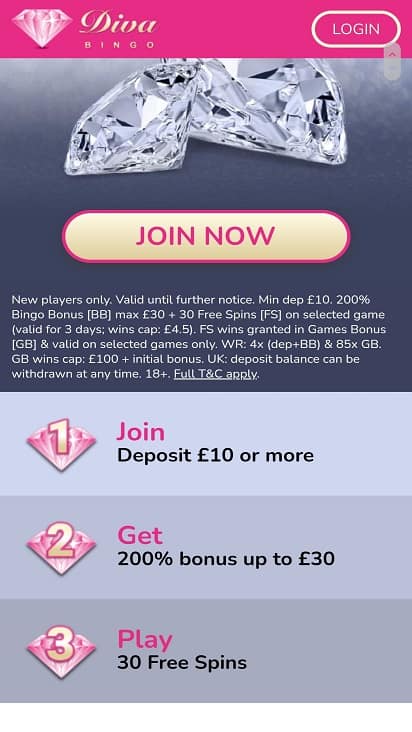 Diva bingo promotions page Diva bingo promotions page