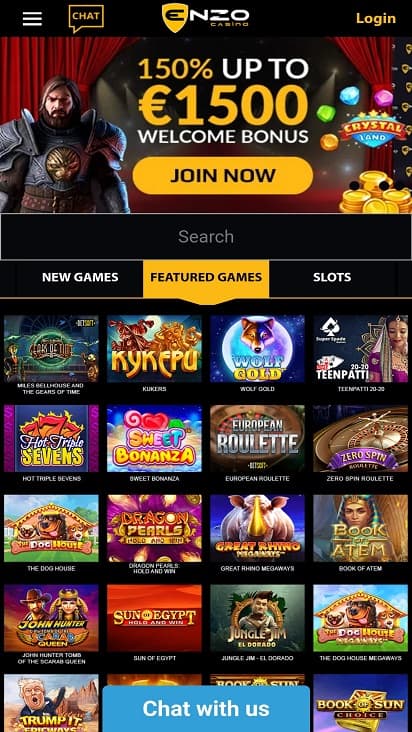 Enzo casino home page