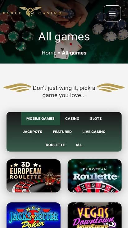 Fable casino games page