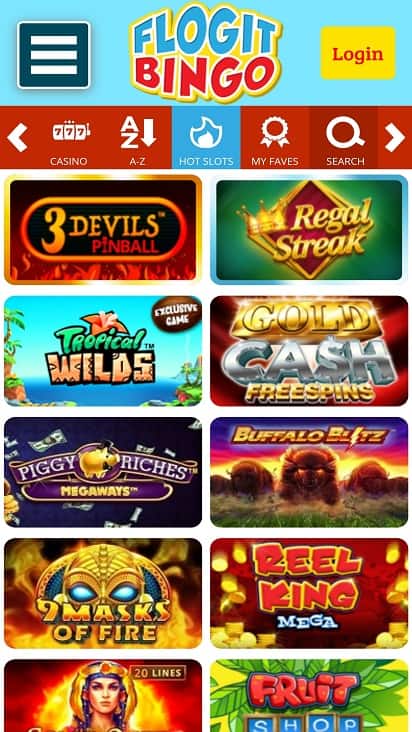 Flogit bingo games page