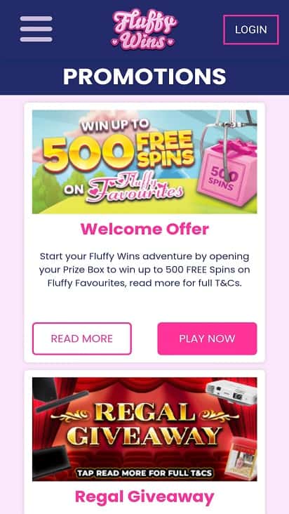 Fluffy wins promotions page Fluffy wins promotions page
