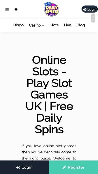 Free daily spins games page