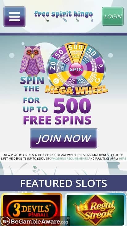 Free spirit bingo home page