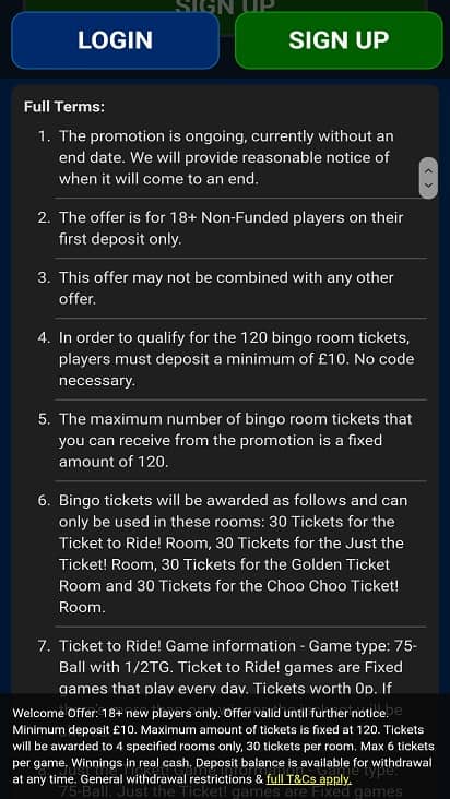 Frozen bingo promotions page Frozen bingo promotions page