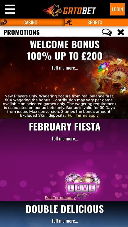 Gato bet promotions page Gato bet promotions page