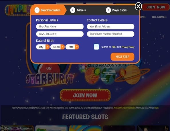 Hyper-Slots-sign-up' Hyper Slots sign up