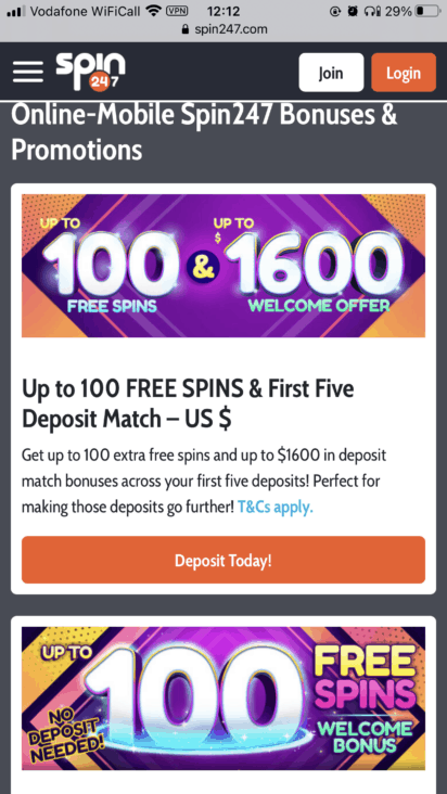 spin247 mobile promo
