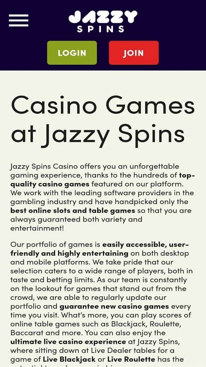 Jazzy spins games page Jazzy spins games page