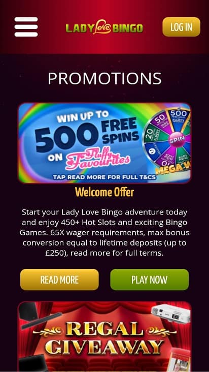 Lady love bingo promotions page Lady love bingo promotions page