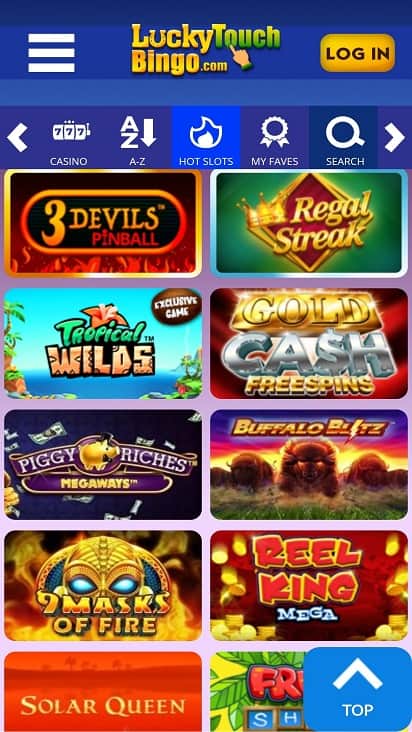 Lucky touch bingo games page Lucky touch bingo games page