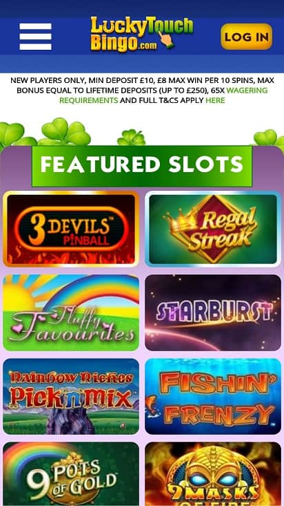 Lucky touch bingo home page Lucky touch bingo home page