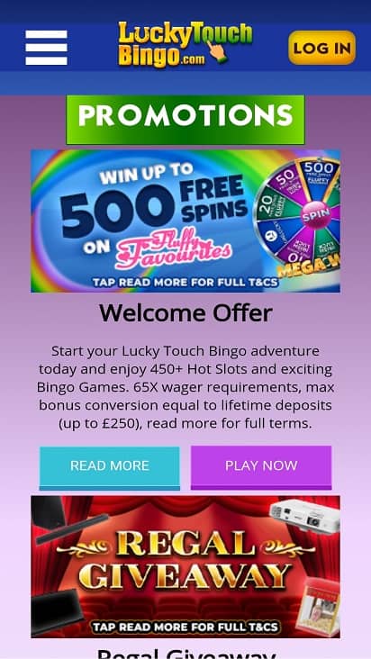 Lucky touch bingo promotions page Lucky touch bingo promotions page