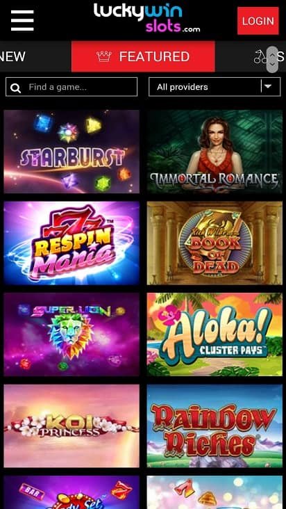 Lucky win slots games page