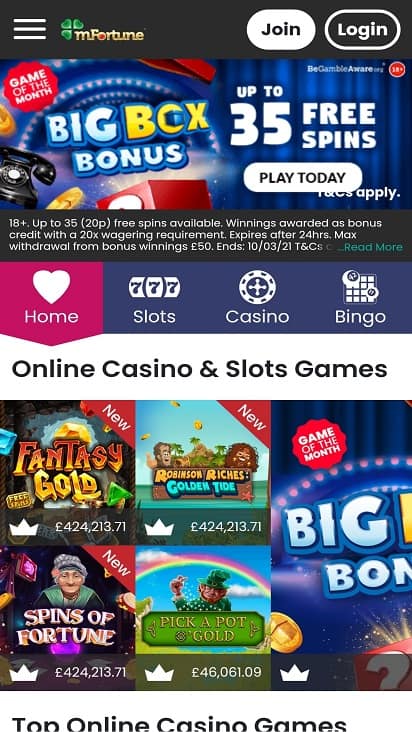 M fortune home page