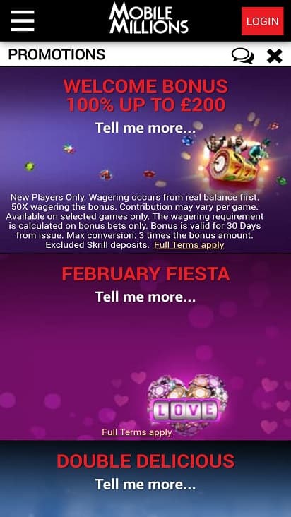 Mobile millions promotions page Mobile millions promotions page