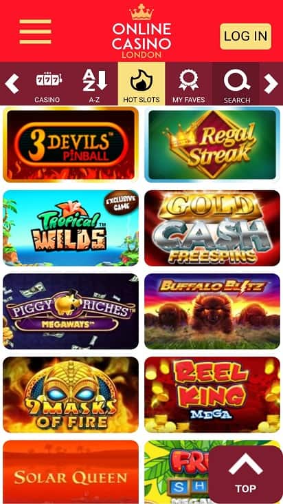 Online casino london games page