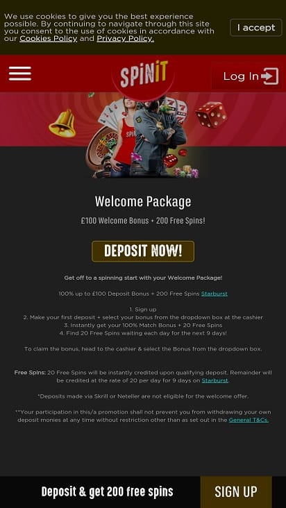 Spin it promotions page Spin it promotions page