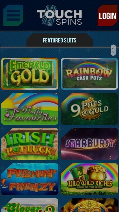 Touch spins games page