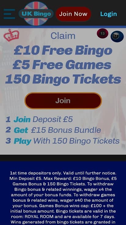 UK bingo home page