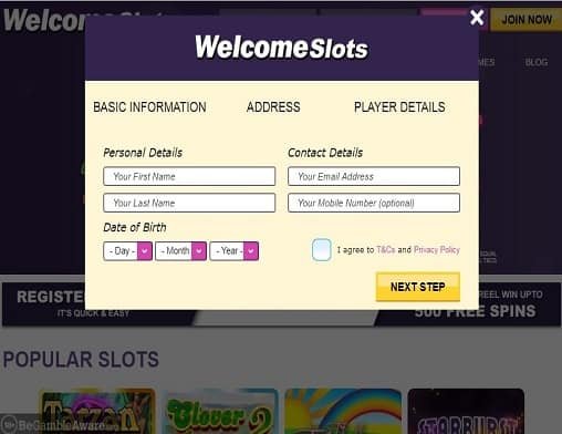 Welcome-Slots-sign-up