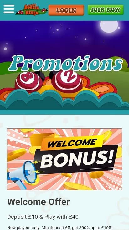 beatle bingo promotions page