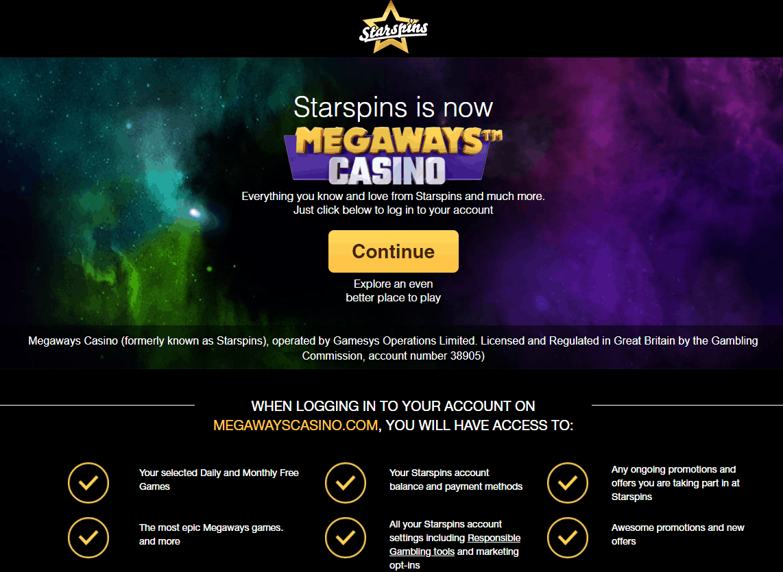 star spins is changed to megaways casino