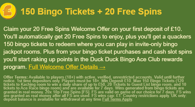 duck duck bingo promo new