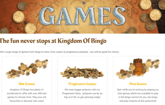 kingdom of bingo games new