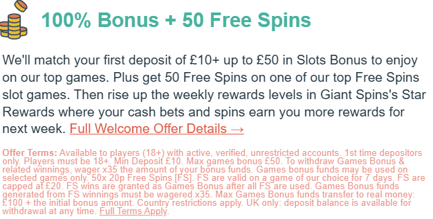 Gaint Spins promo