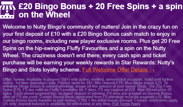 nutty bingo promo