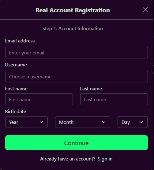 Avantgarde Casino sign up