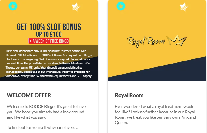 BOGOF Bingo promo