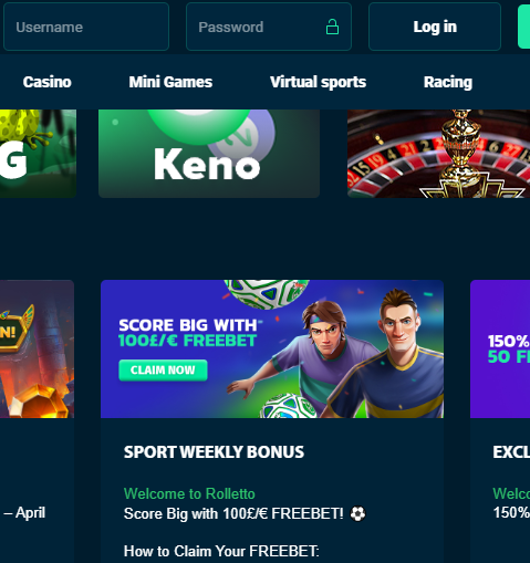 Rolletto casino login