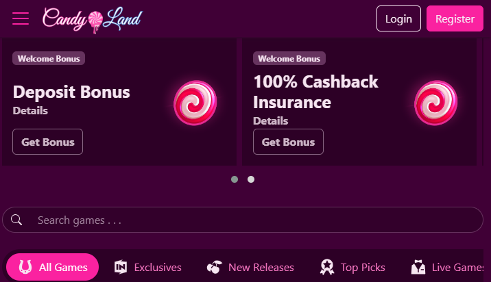 candyland casino homepage