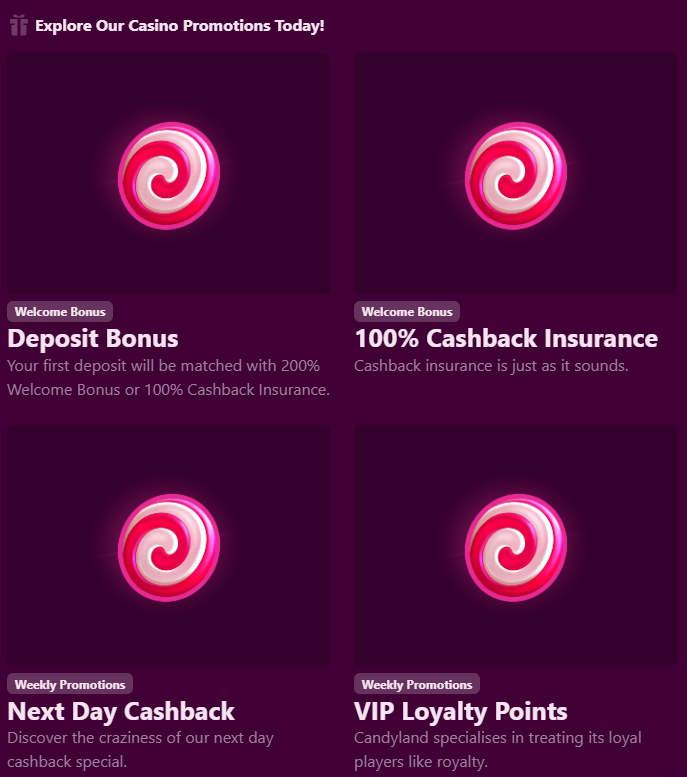 candyland casino promo