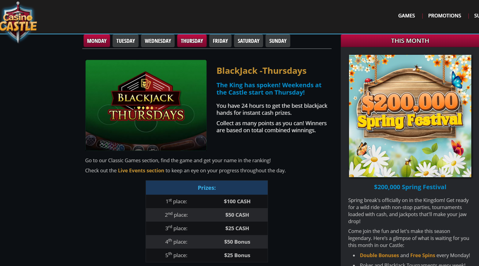 casino castle promo