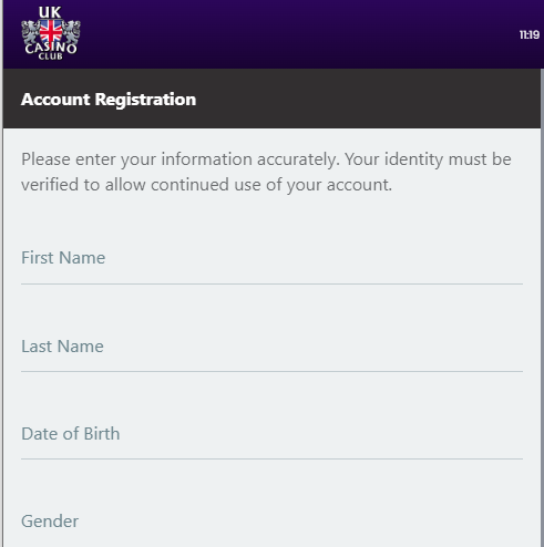 UK Casino Club sign up