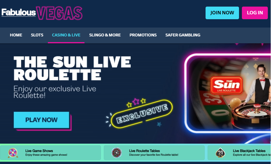 fabulous vegas homepage