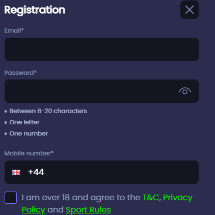 jeffBet sign up