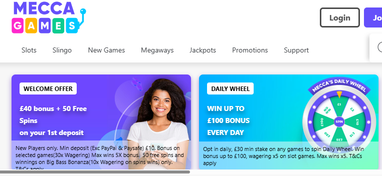 mecca games homepage